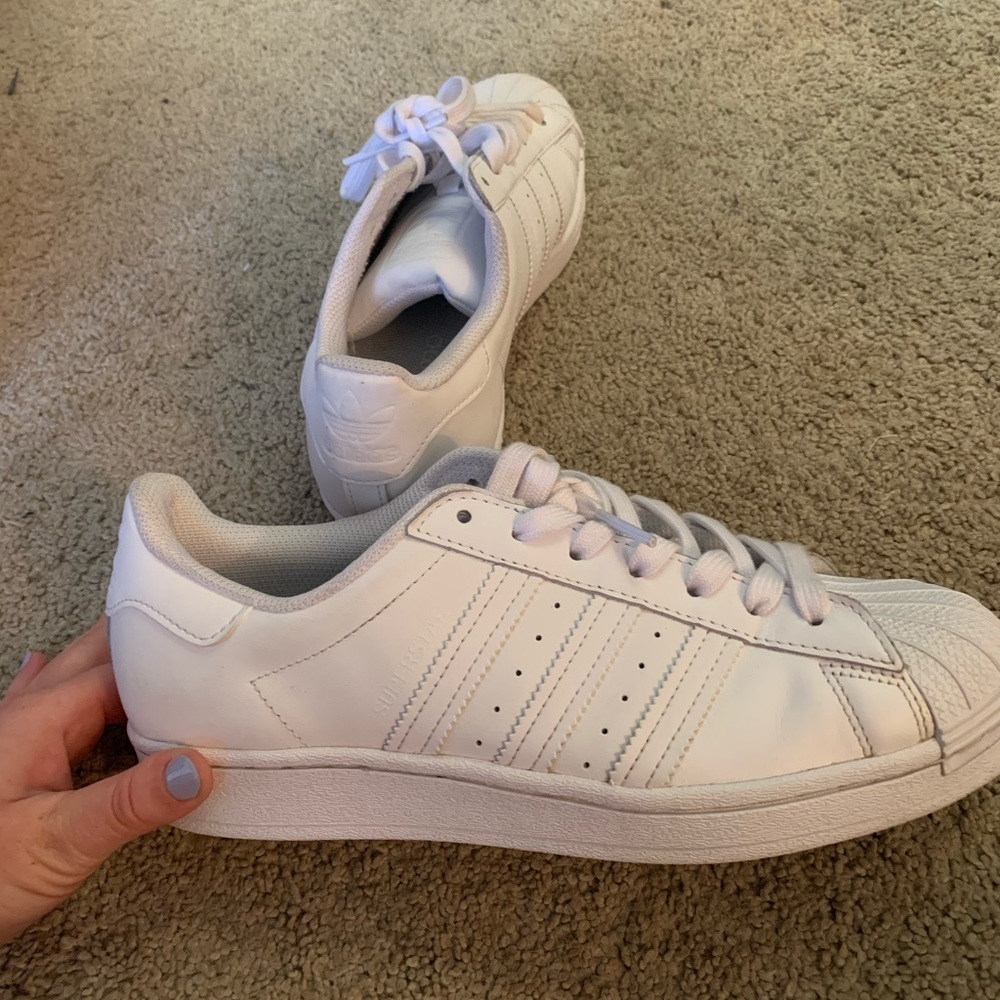 all white adidas superstar